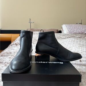 Alexander Wang Black Leather Boots with Unique Heel